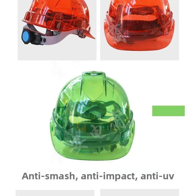 Transparent Safety Hard Hat Custom Printing Anti Impact Construction Helmet Electric Bike Riding OSHA ANSI Certified Visibility