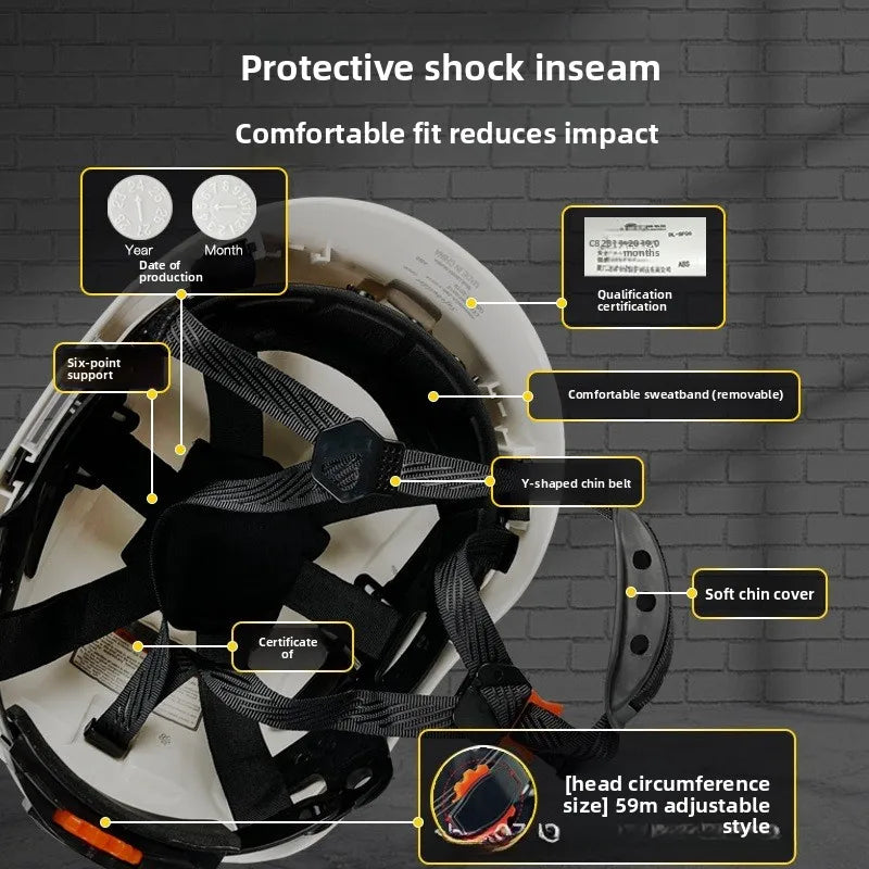 CE Construction Safety Helmet With Visor Built In Goggles For Engineer ABS Hard Hat ANSI Industrial Work Cap Head Protection New
