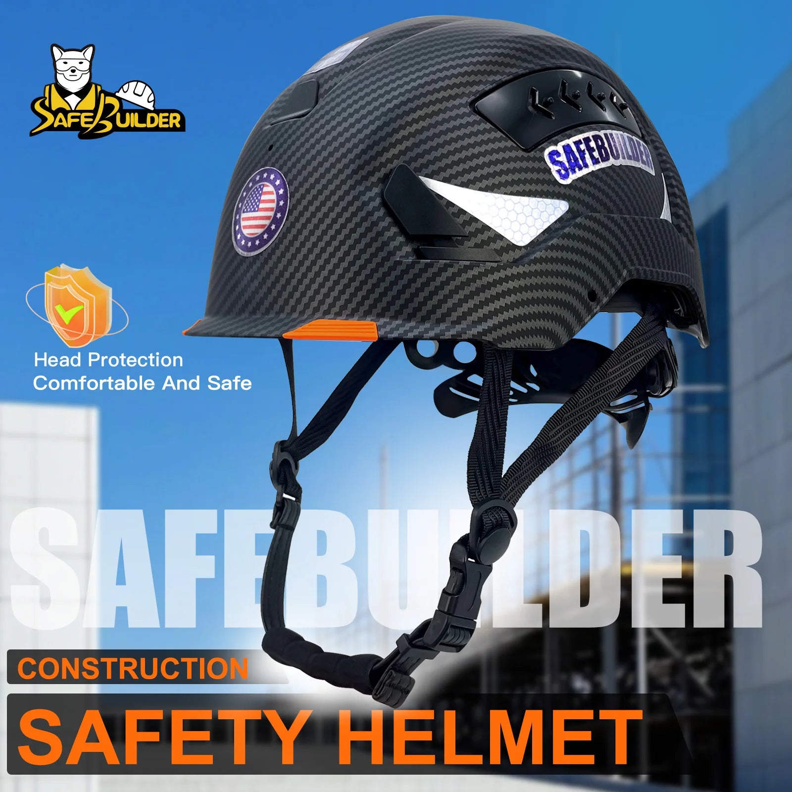 ABS Safety Helmet Hard Hats Industrial Work Hard Hats Adjustable Vents Head Protection Construction Hardhats ANSI