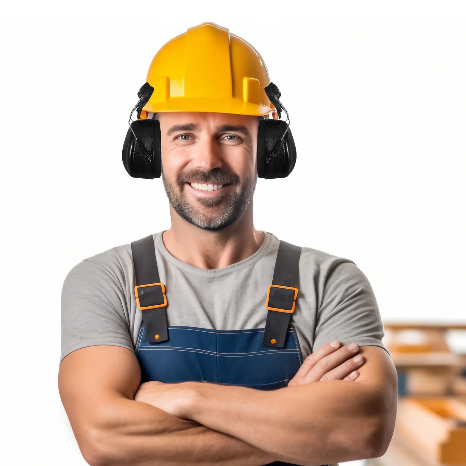 Hard Hat Ear Muffs for Noise Reduction Hearing Protection in Construction Industrial Environments Comfortable Lightweight ABS