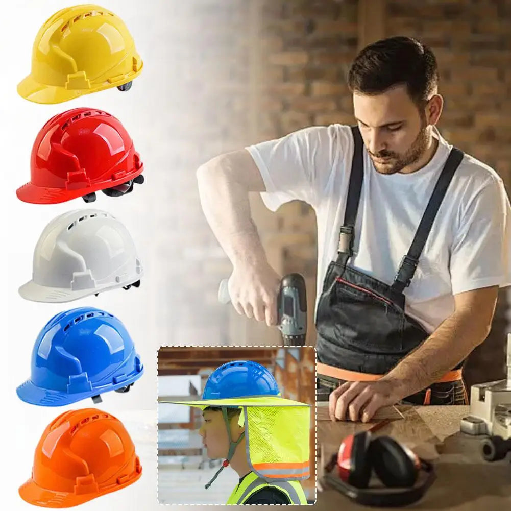 Construction Safety Helmet Hard Hat ABS Thicken Anti Strong Rolling Adjustable High-end Industrial Climbing Solid Color Helmet