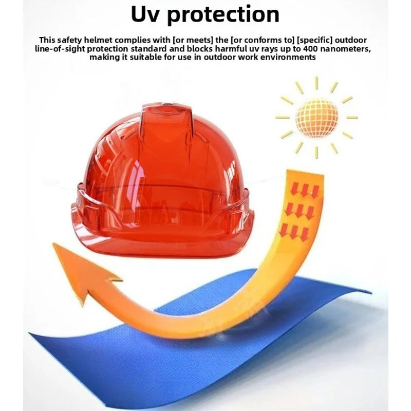 Transparent Safety Hard Hat Custom Printing Anti Impact Construction Helmet Electric Bike Riding OSHA ANSI Certified Visibility